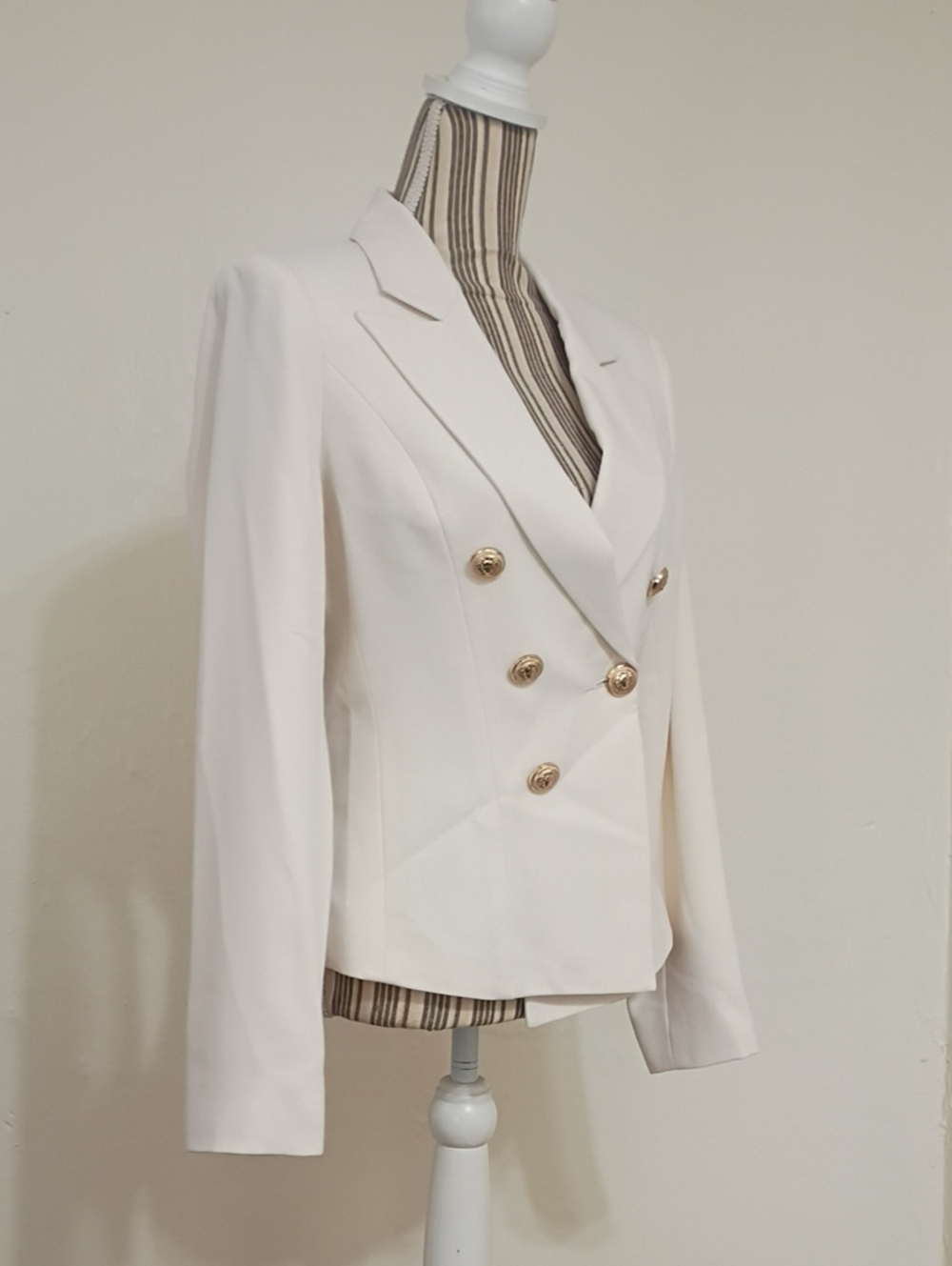 Lavender Brown Cream Double Breasted Callie Jacket Size M NWT MSRP $388 - Picture 4 of 9